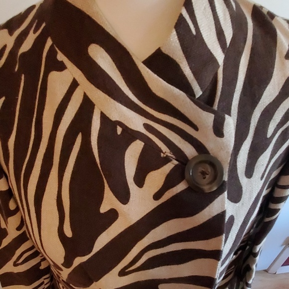 Michael Kors Zebra Print Linen Jacket - Picture 5 of 8